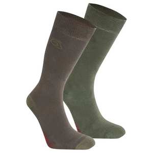 Unisex NosiLife Socks (Twin Pack) - Brown / Green