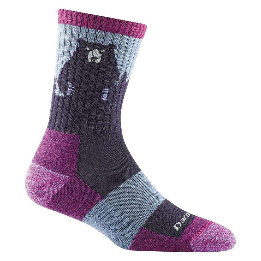 Darn Tough Women's Bear Town Micro Crew Hiking Socks - Purple