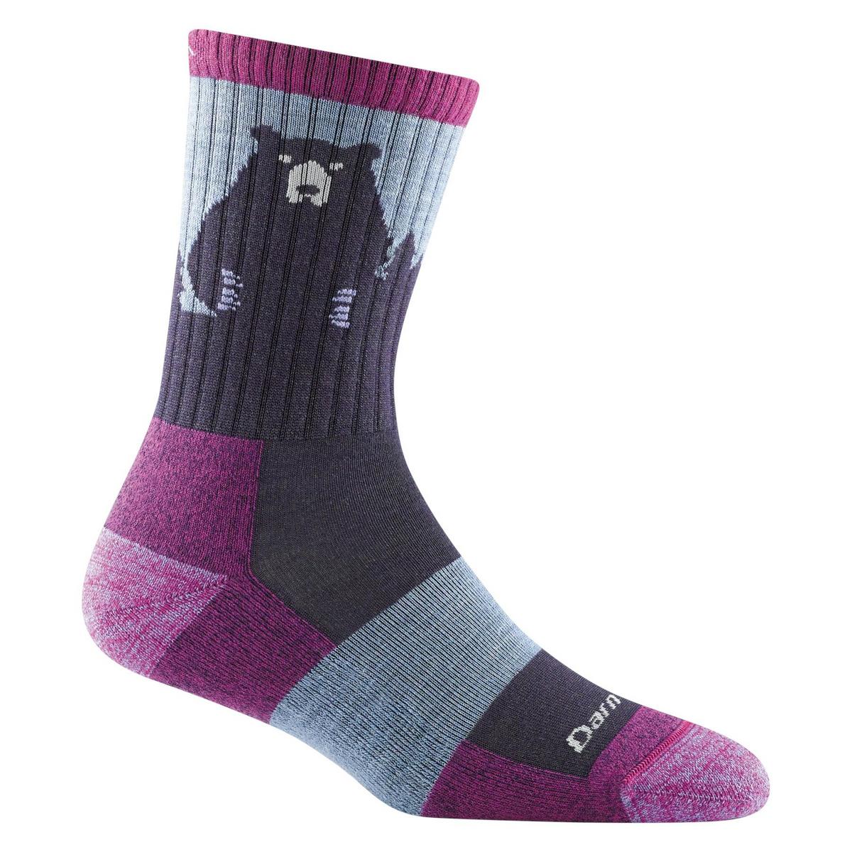 Darn Tough Women's Bear Town Micro Crew Hiking Socks - Purple