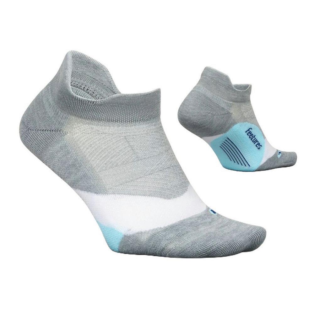 Feetures Unisex Elite Light Cushion No Show Tab Socks - Grey