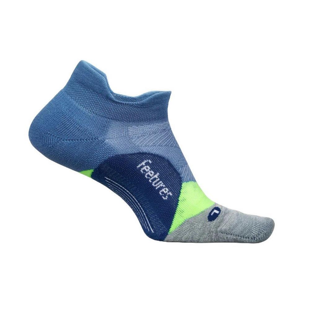 Feetures Unisex Elite Light Cushion No Show Tab Socks - Blue