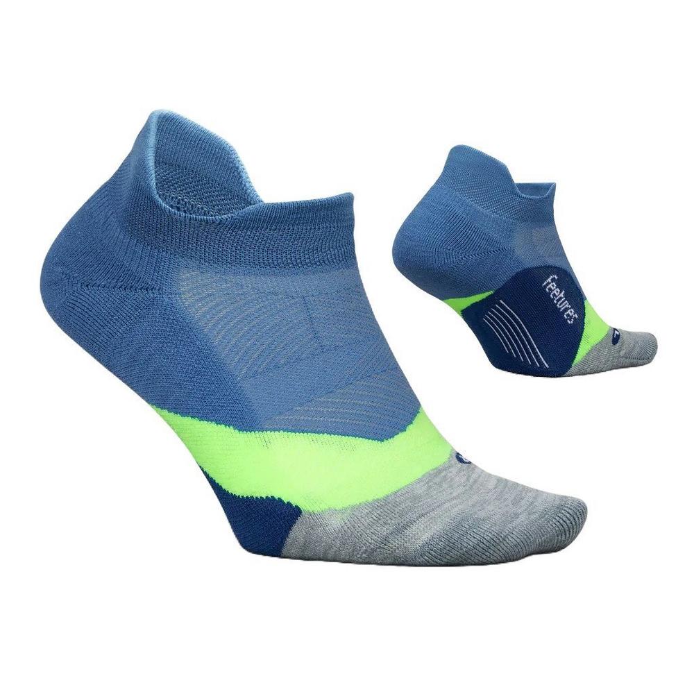 Feetures Unisex Elite Light Cushion No Show Tab Socks - Blue