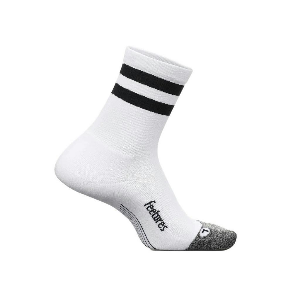 Feetures Unisex Elite Light Cushion Mini Crew Socks - White