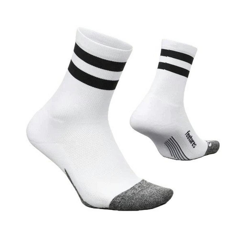 Feetures Unisex Elite Light Cushion Mini Crew Socks - White