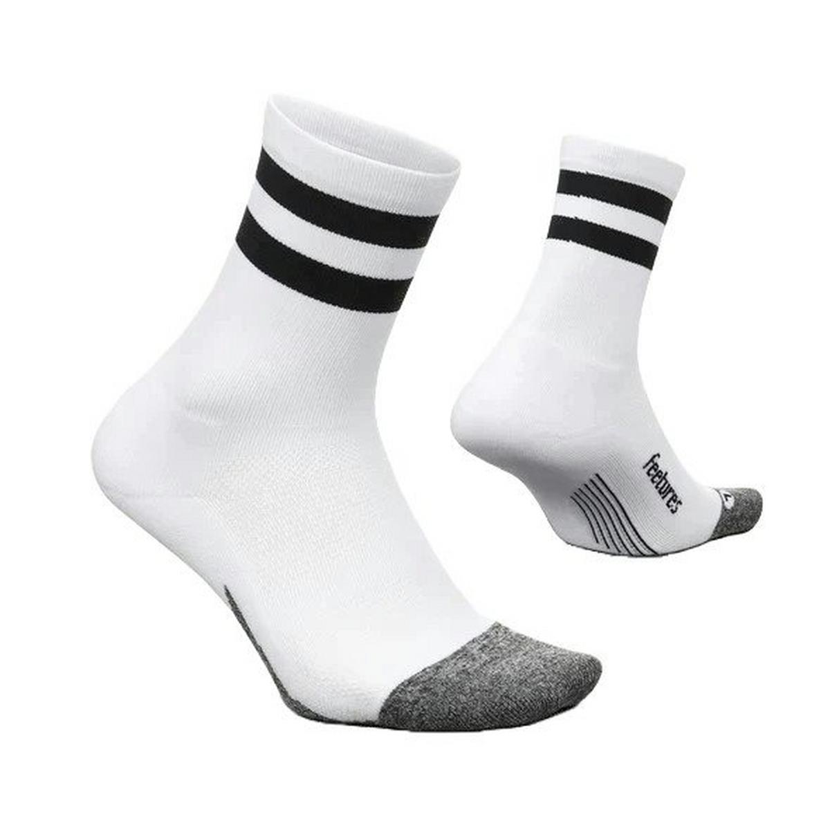 Feetures Unisex Elite Light Cushion Mini Crew Socks - White