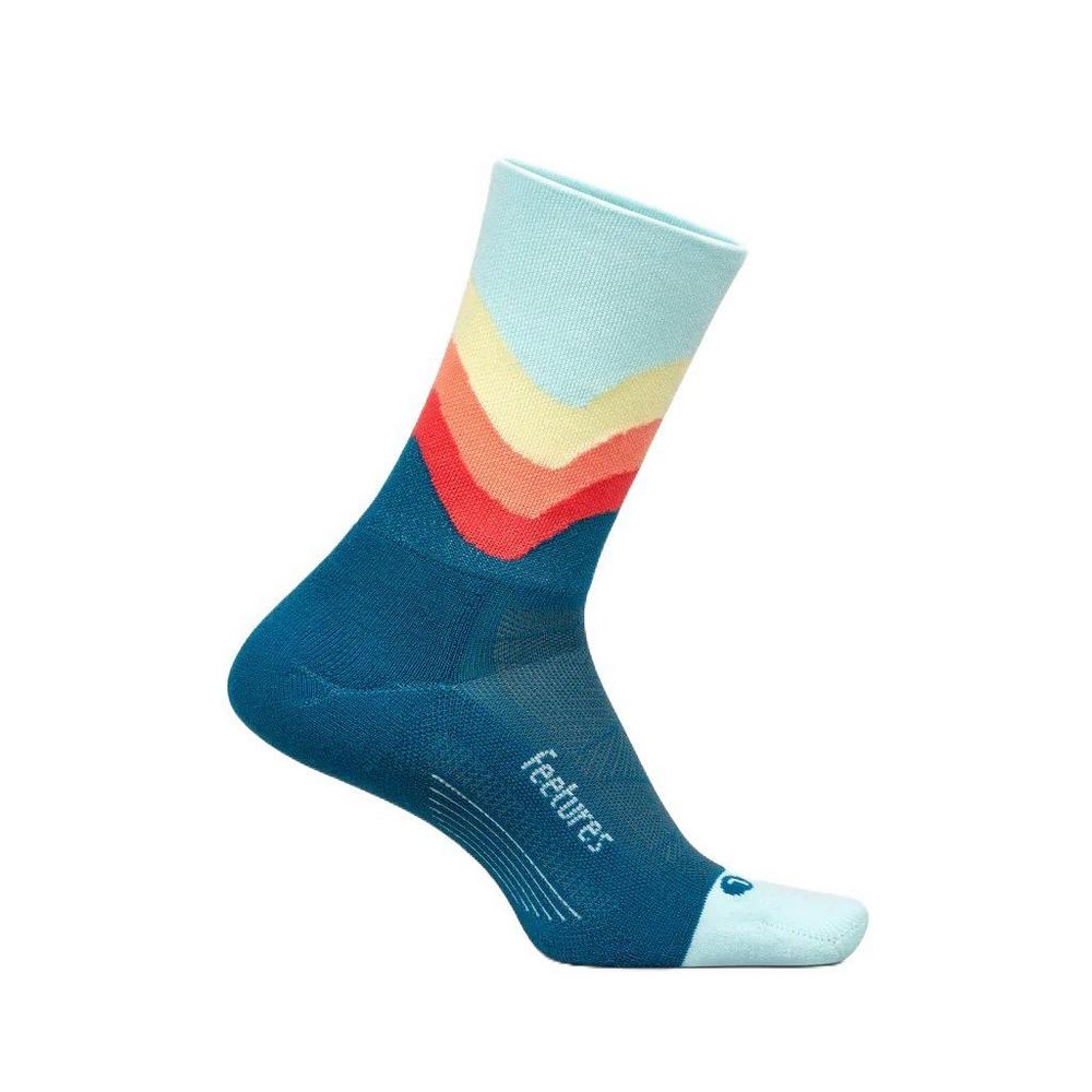 Feetures Unisex Elite Light Cushion Mini Crew Socks - Blue