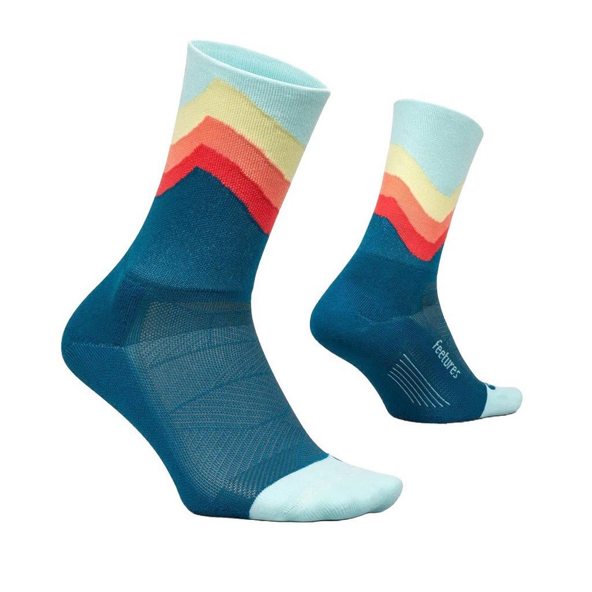 Feetures Unisex Elite Light Cushion Mini Crew Socks - Blue