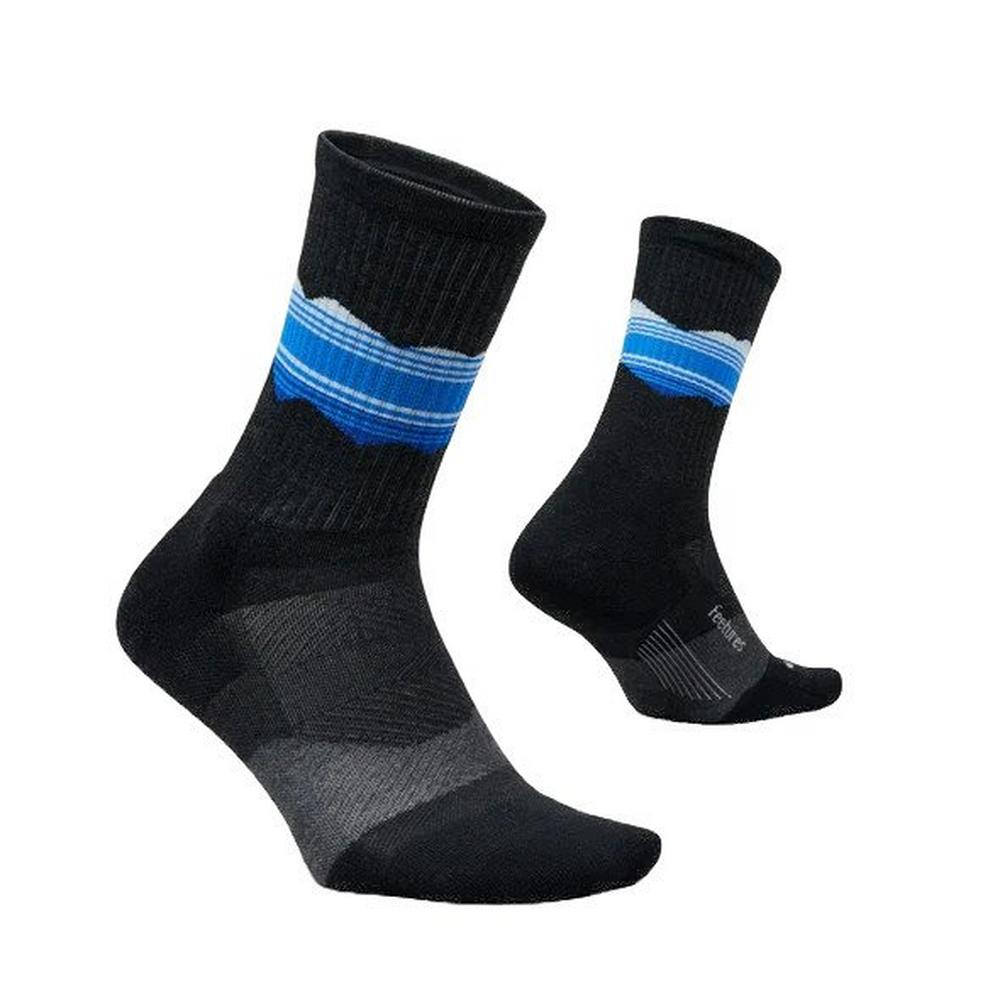 Feetures Unisex Trail Maximum Cushion Mini Crew Socks - Grey