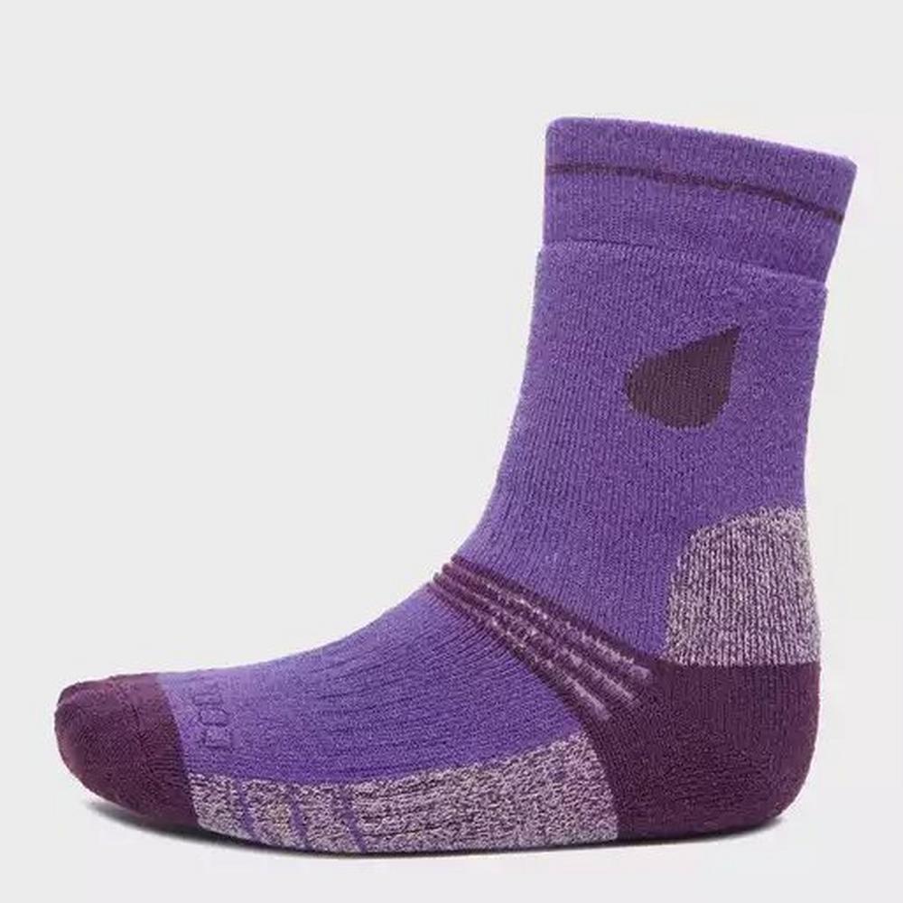 Peter Storm Kids Midweight Outdoor Sock 2 Pack - Purple