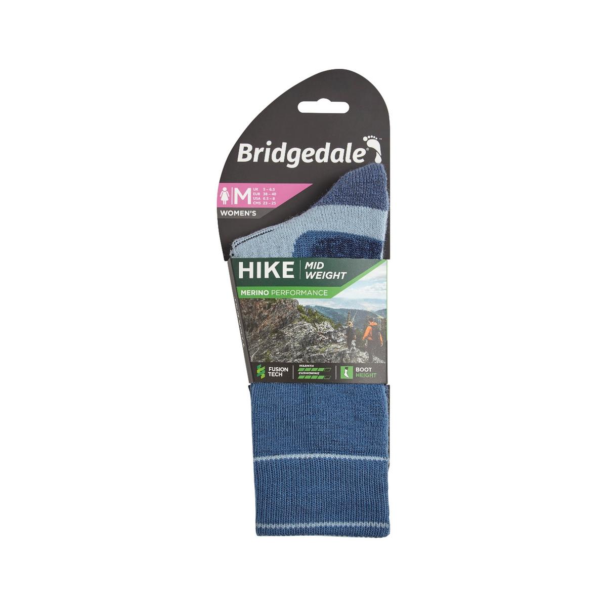 Bridgedale Women's Midweight Merino Performance Socks - Blue