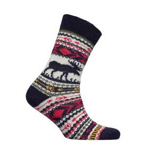Unisex Winter Alpaca Moose Socks - Multi