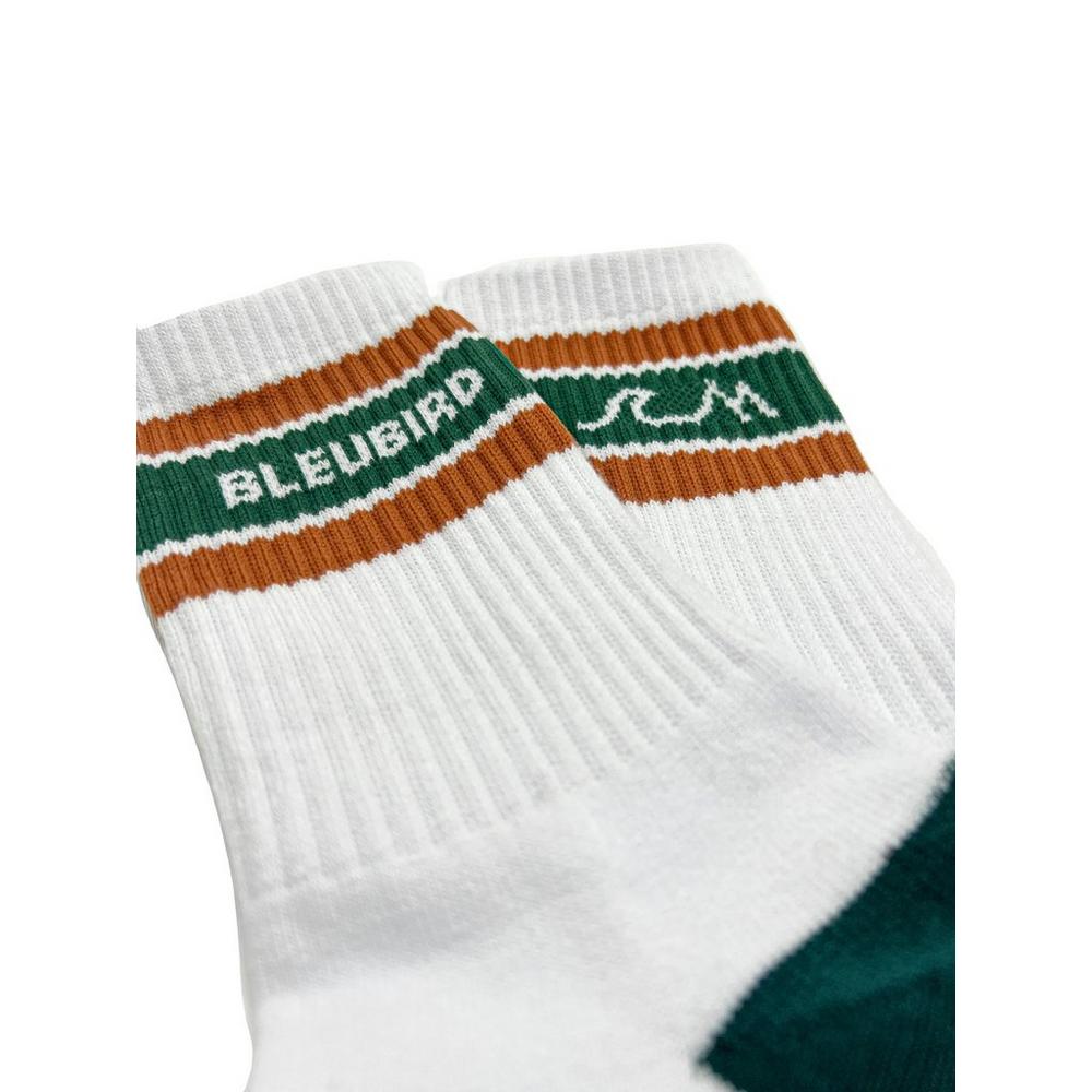 Bleubird Unisex Crew Socks - White / Orange