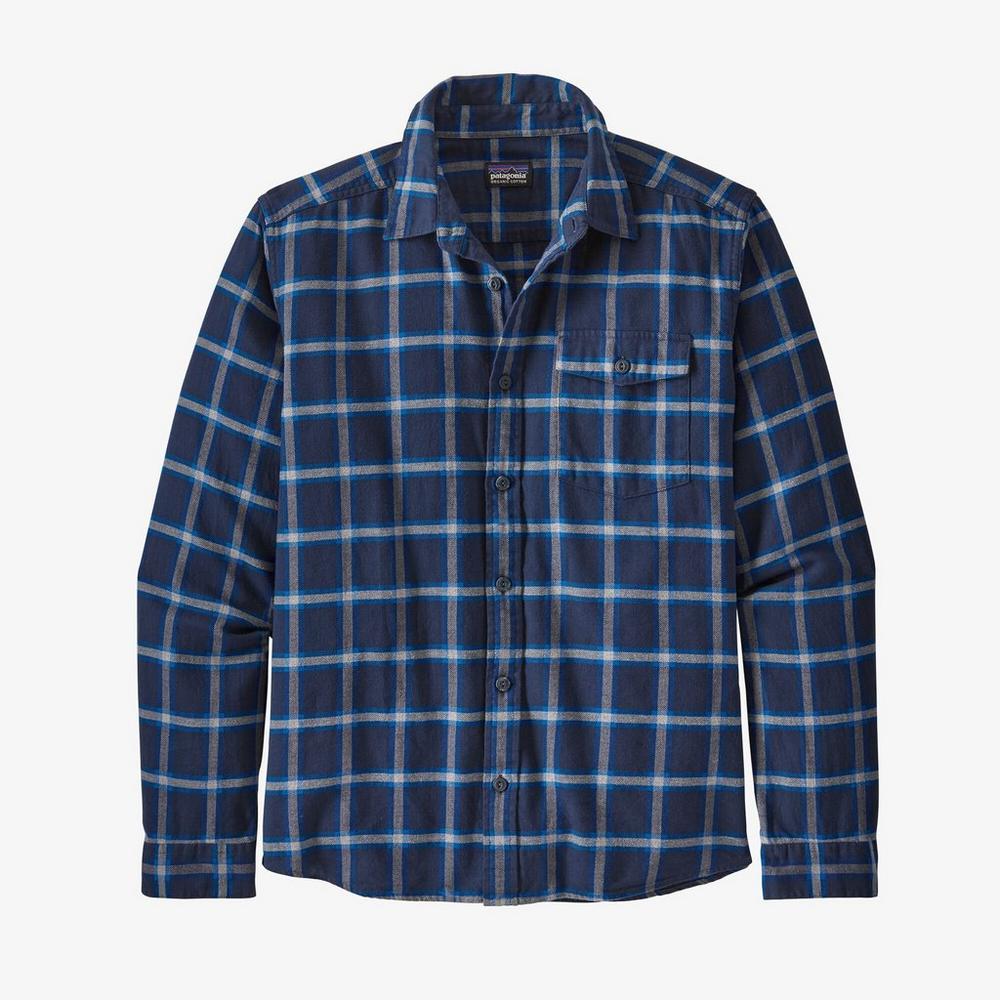 Patagonia Men's Long Sleeved Lightweight Fjord Flannel Shirt - New Navy