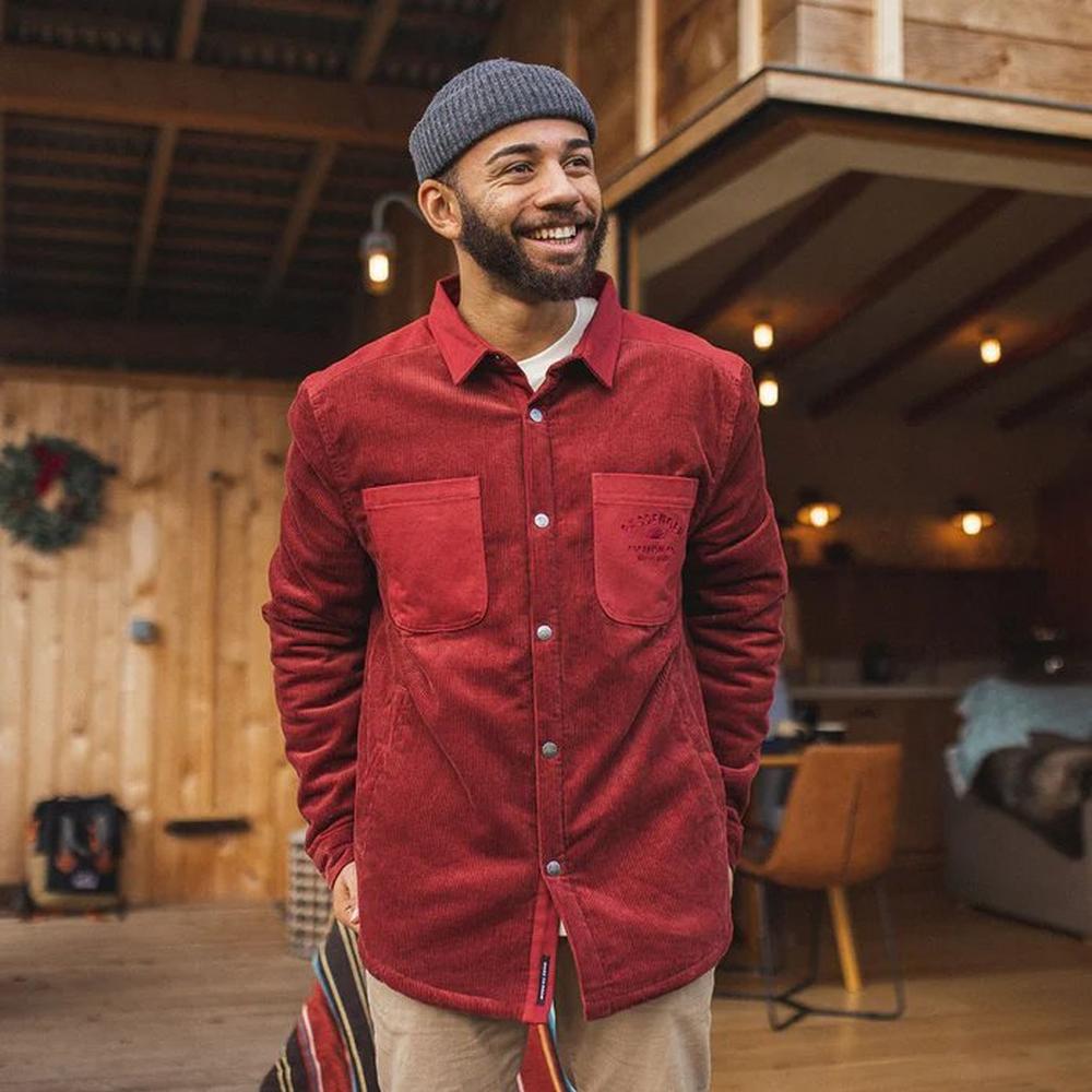 Passenger Men's Kodiak Sherpa Cord Shirt - Russet Brown