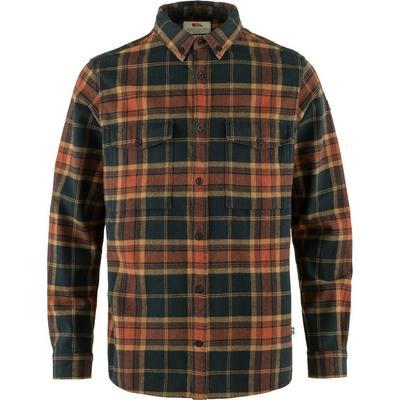 Fjallraven Men's Ovik Twill Shirt - Navy / Orange Checked