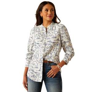 Women's Clarion Blouse - Toile Scene Print