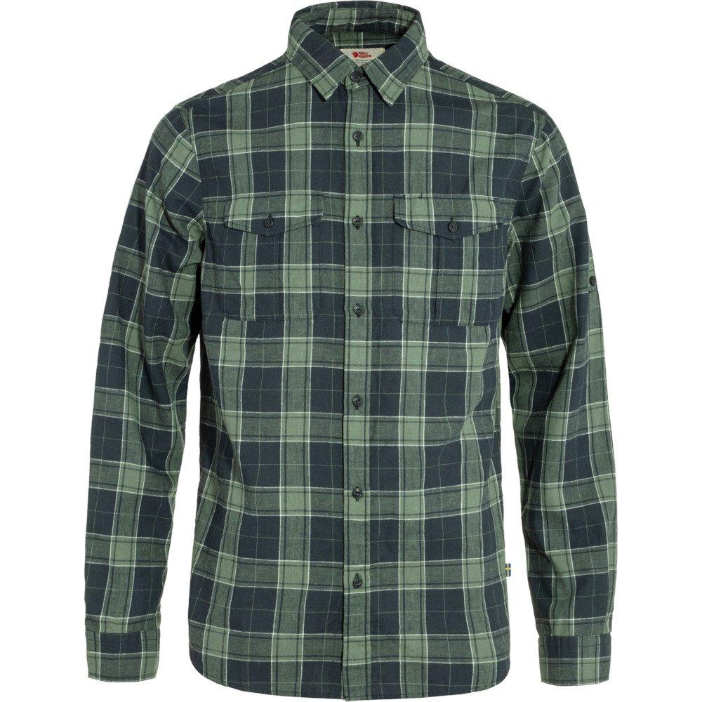 Fjallraven Men's Ovik Travel Shirt Long Sleeve - Green/Navy