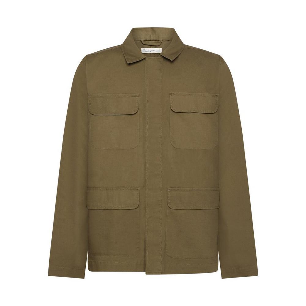 Knowledge Cotton Men's Ripstop Overshirt - Green