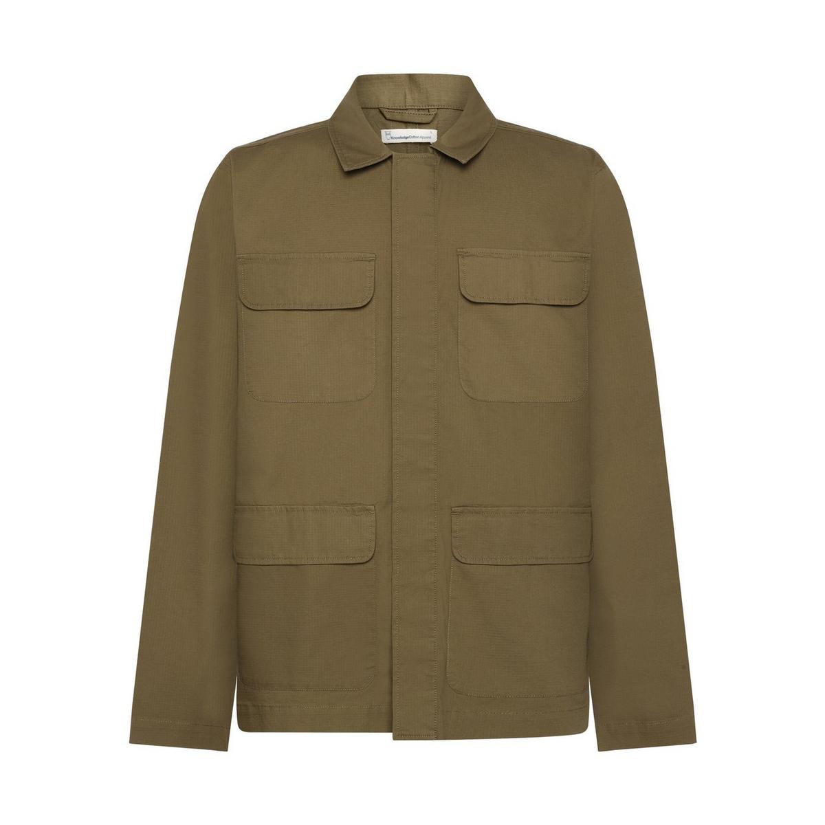 Knowledge Cotton Men's Ripstop Overshirt - Green