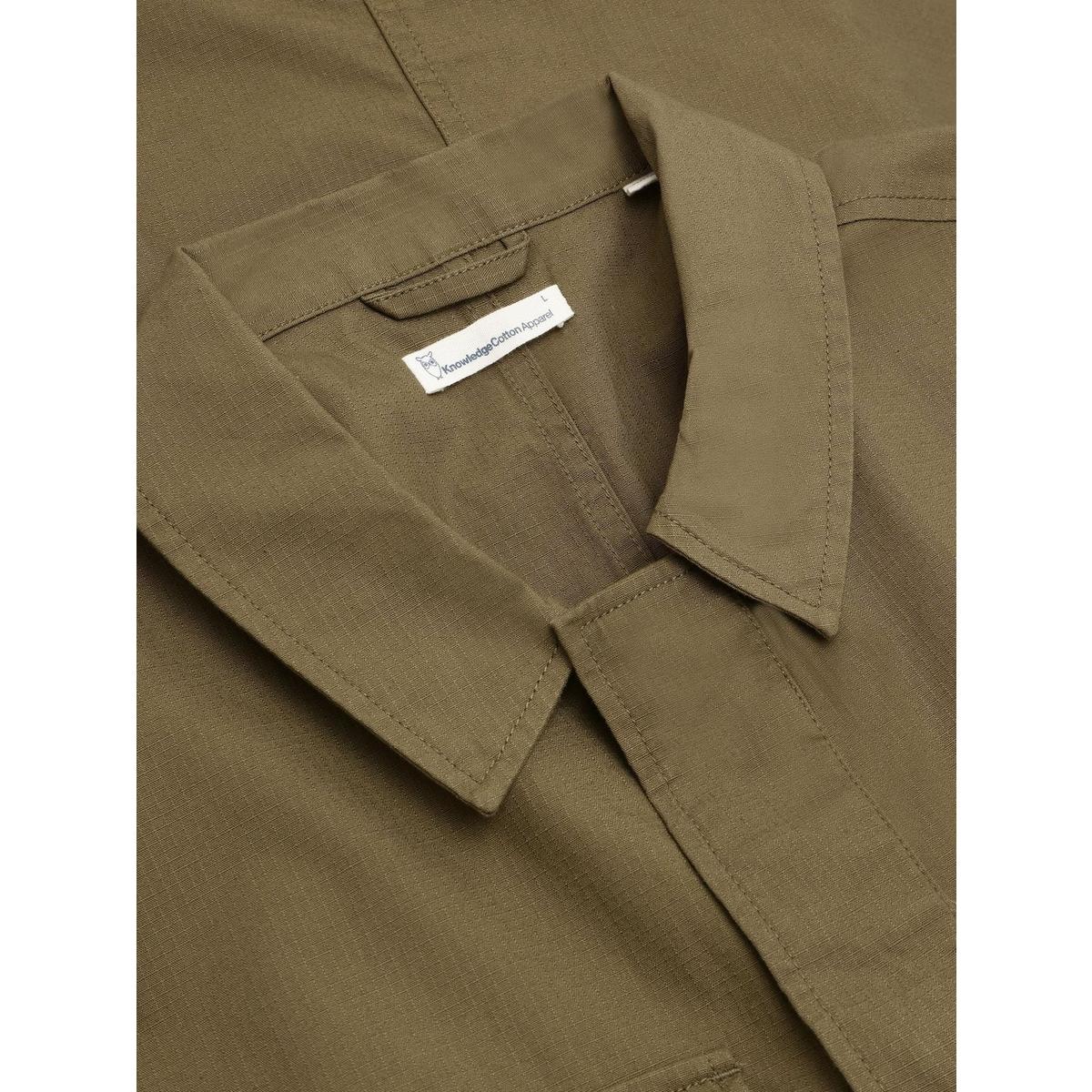 Knowledge Cotton Men's Ripstop Overshirt - Green