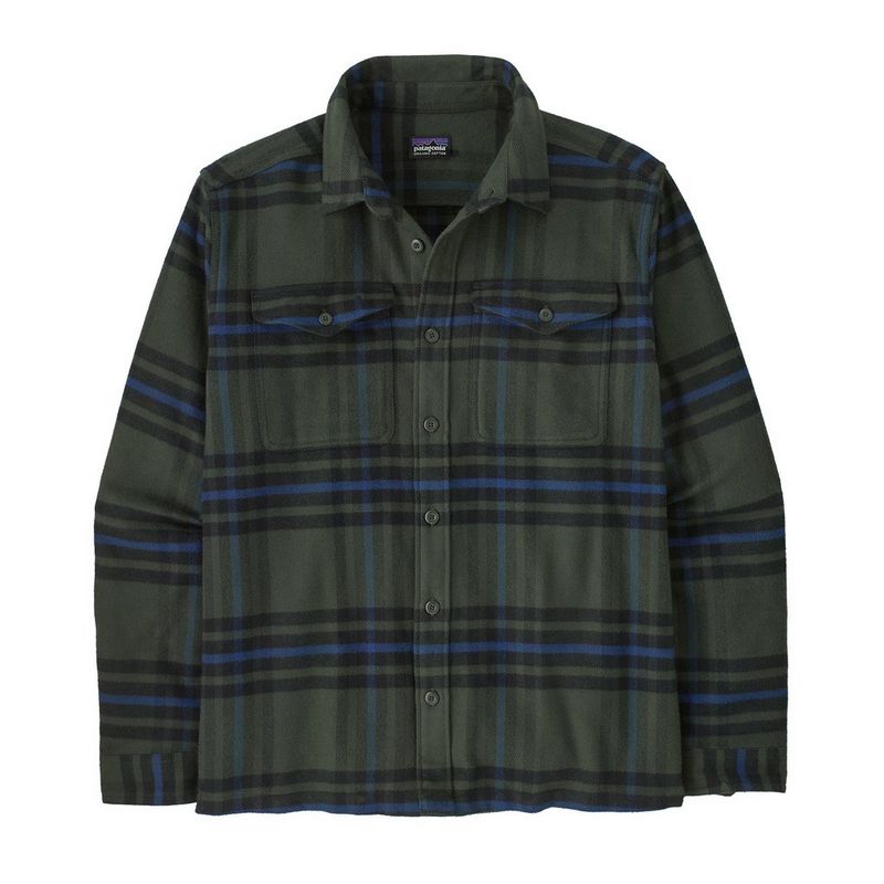 Patagonia Men's Fjord Long-Sleeve Flannel Shirt Green Tiso