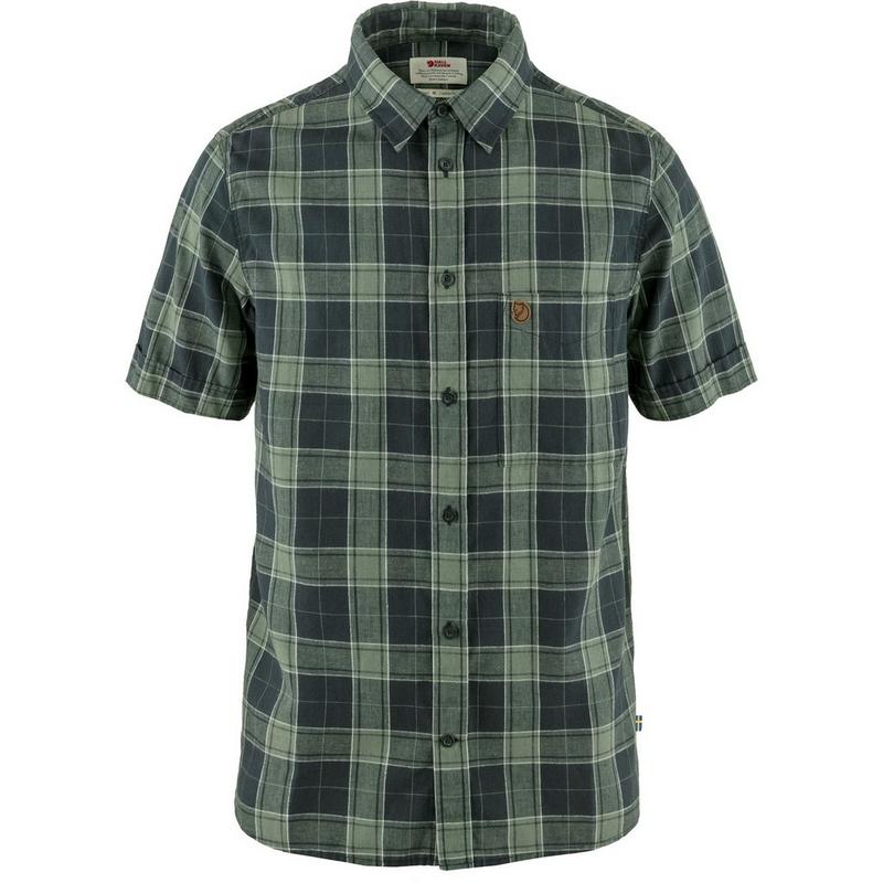 Men's Ovik Short Sleeved Travel Shirt - Dark Navy/Patina Green