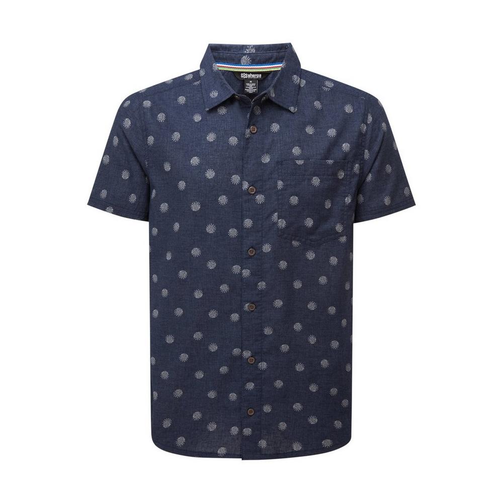 Sherpa Adventure Men's Newar Peacock Short-Sleeve Shirt - Navy