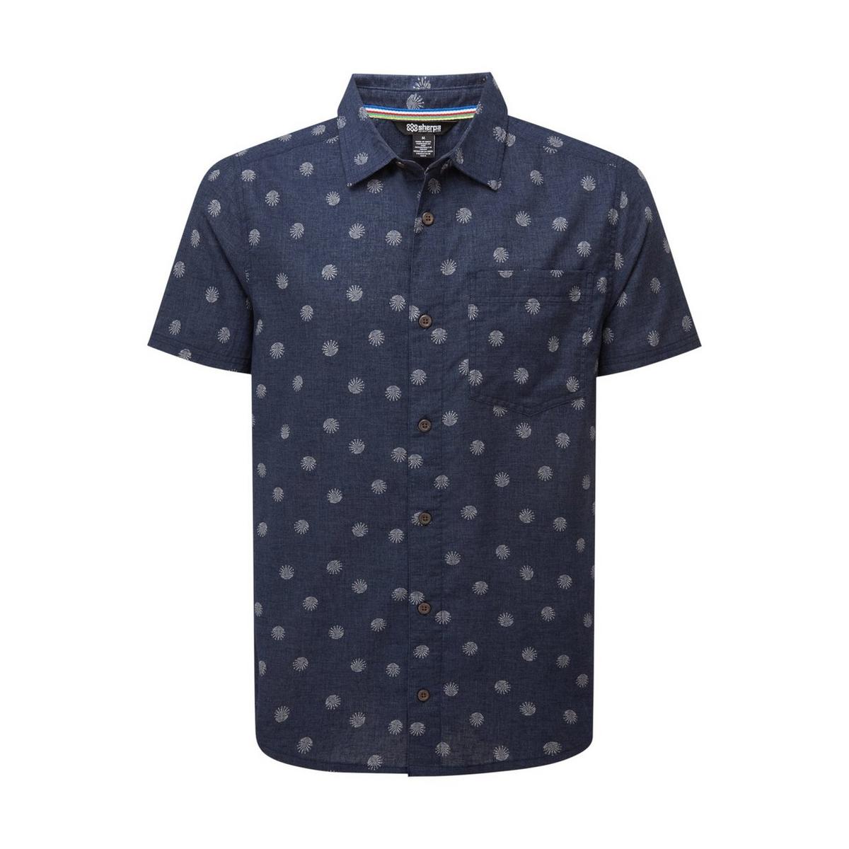 Sherpa Adventure Men's Newar Peacock Short-Sleeve Shirt - Navy