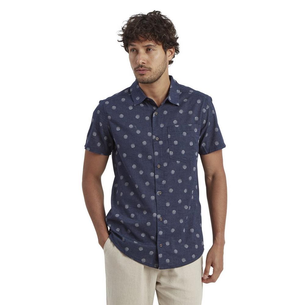 Sherpa Adventure Men's Newar Peacock Short-Sleeve Shirt - Navy