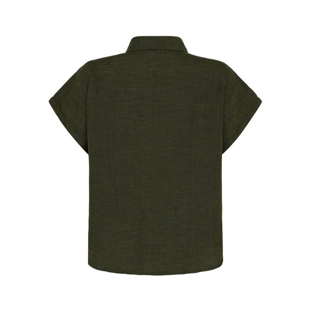 Knowledge Cotton Women's Aster Linen Shirt - Green