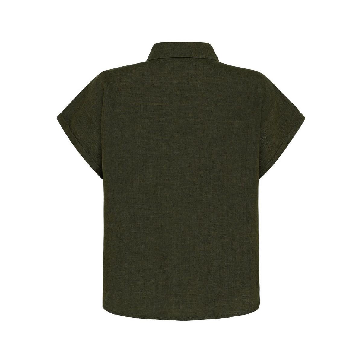 Knowledge Cotton Women's Aster Linen Shirt - Green
