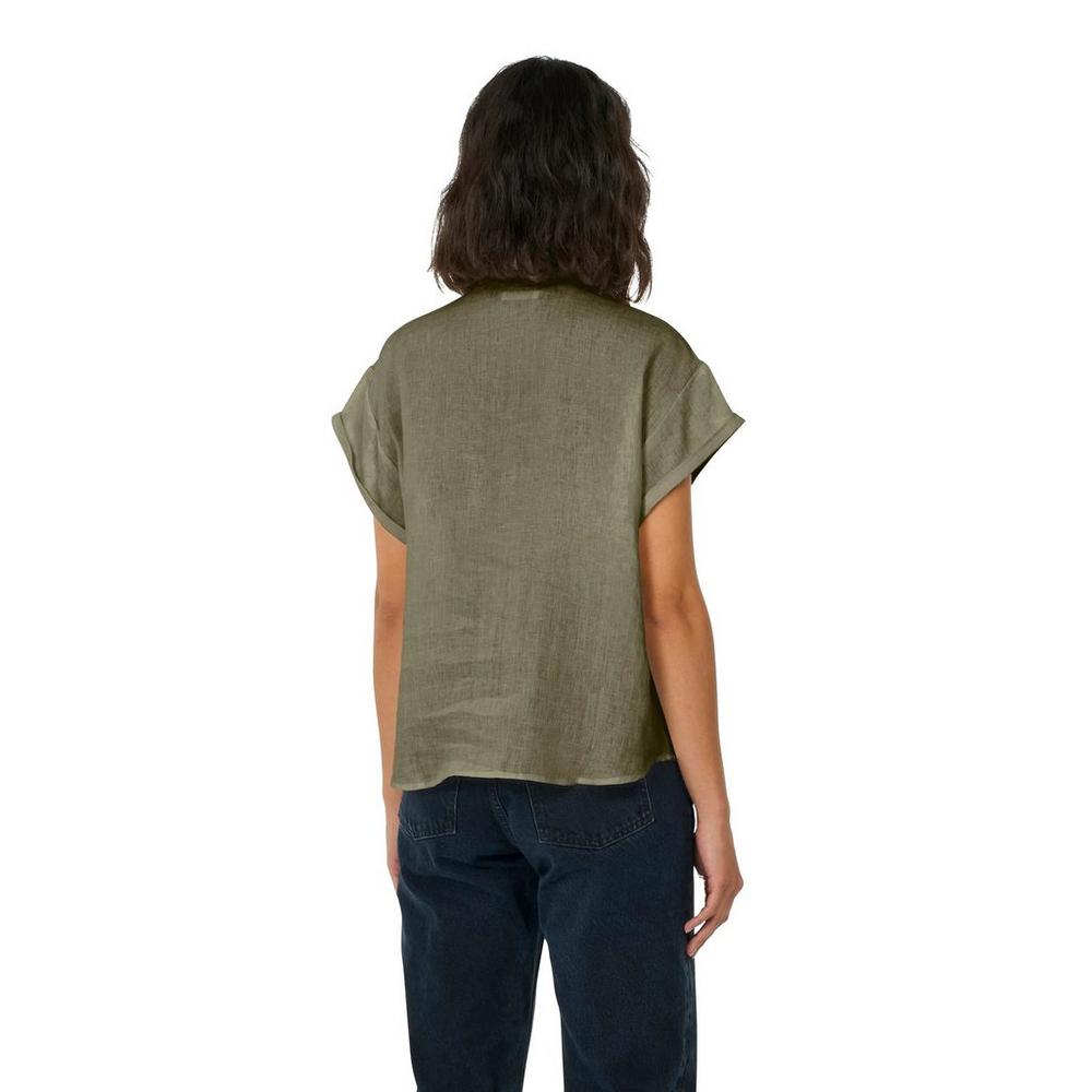 Knowledge Cotton Women's Aster Linen Shirt - Green