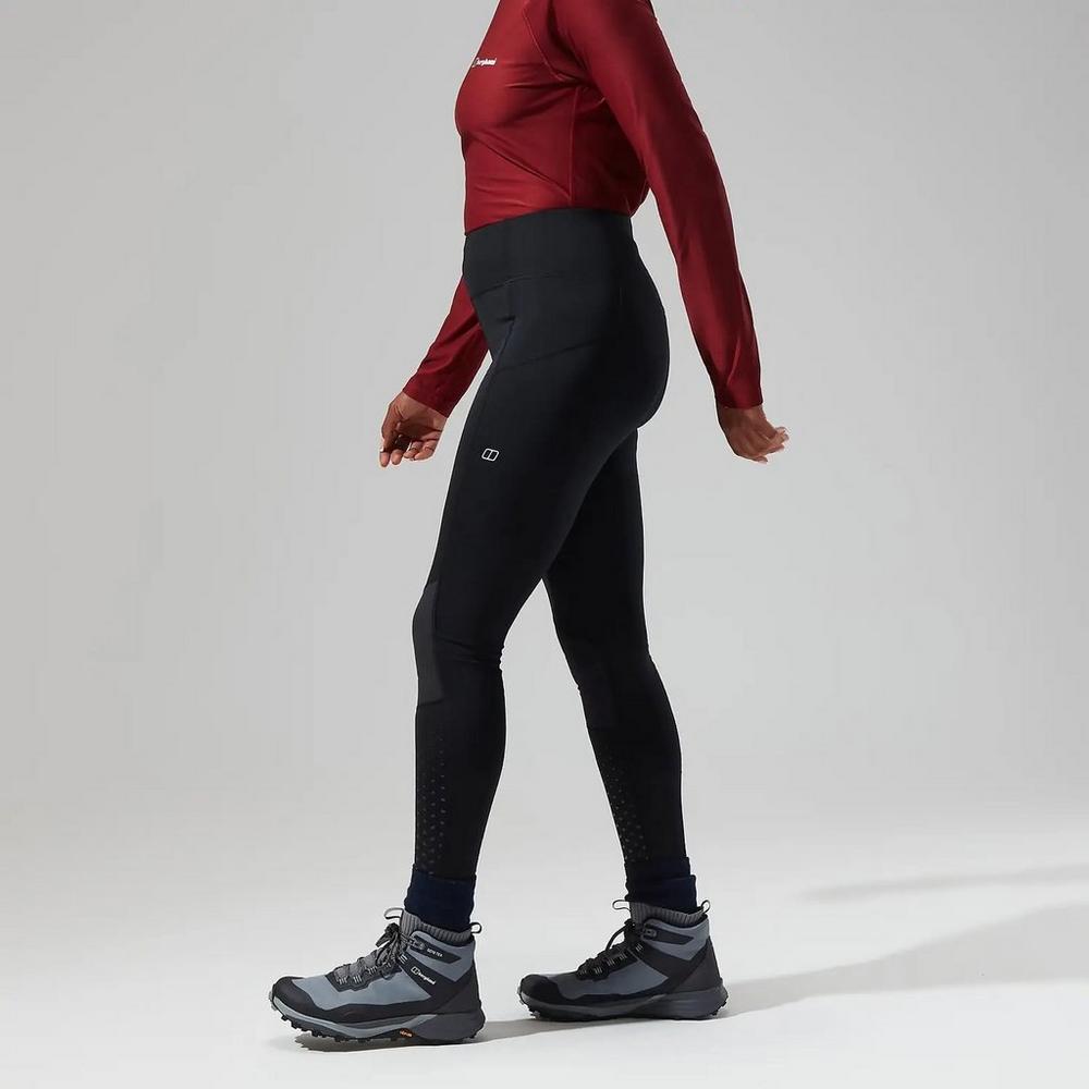 Black Sports Berghaus Womens Lelyur Trekking Tights Bottoms Pants Trousers 