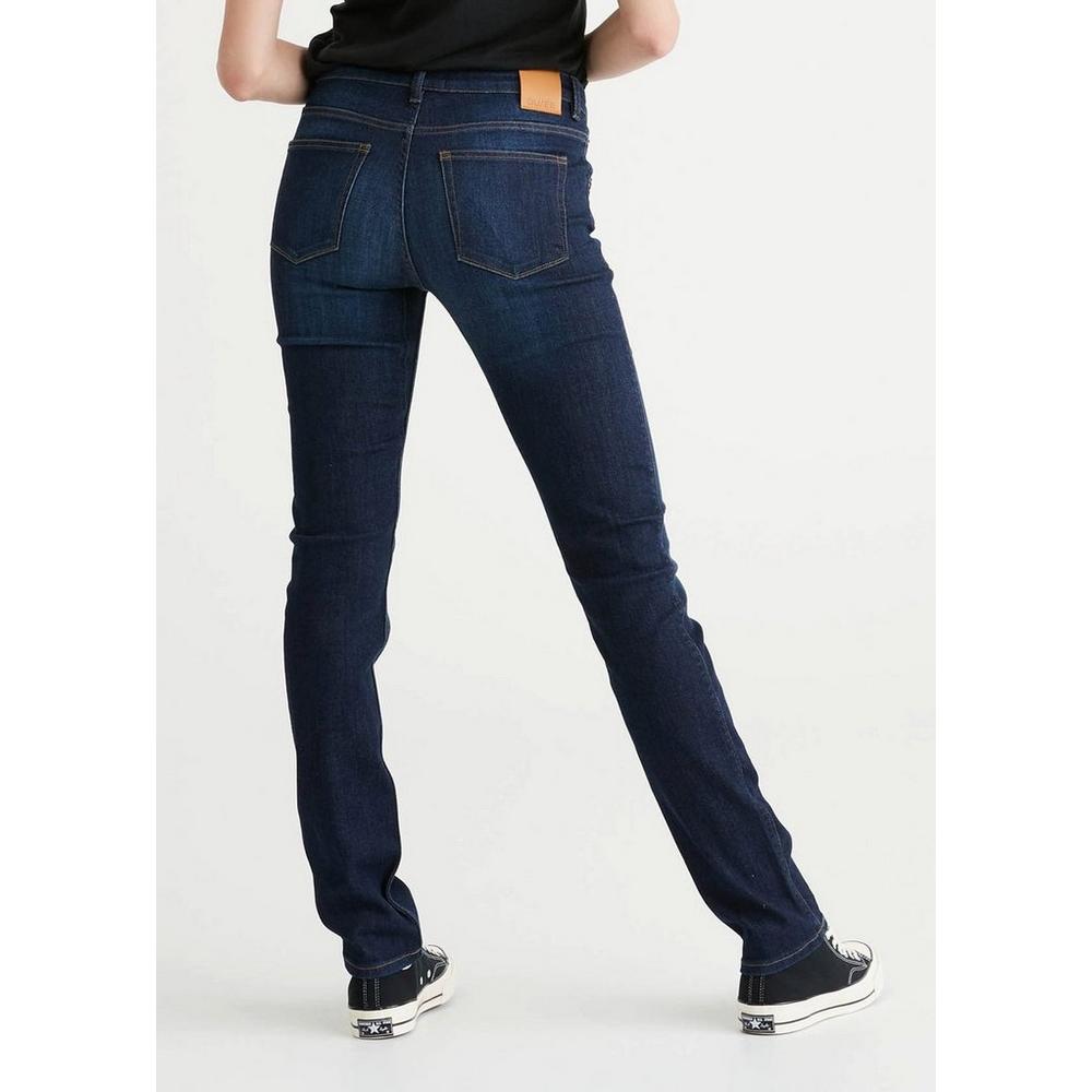 Duer Women's Performance Denim Mid Rise Slim Straight (30") - Dark Stone