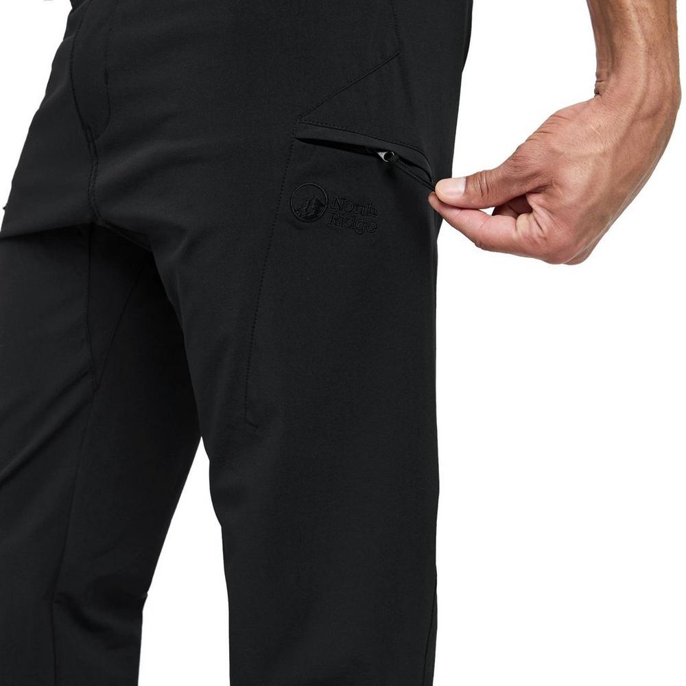 North Ridge Men?s Tech Walking Trousers (Reg) - Black