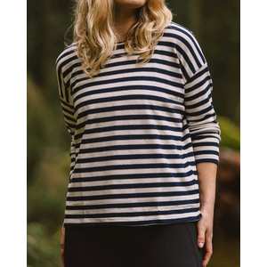 Women's Panorama Striped Long Sleeved Tee - Blue / White