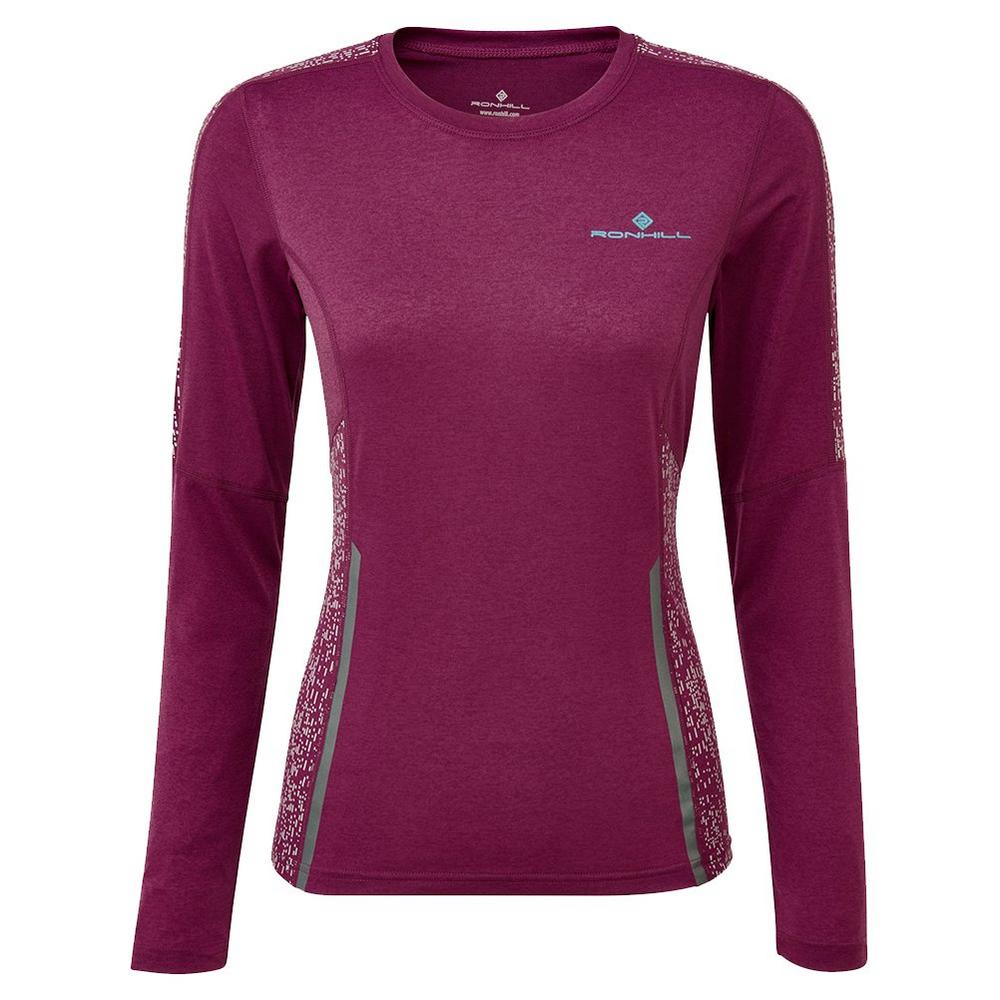 Ron Hill Women's Life Nightrunner Long Sleeved Tee - Grape / Jade Reflect