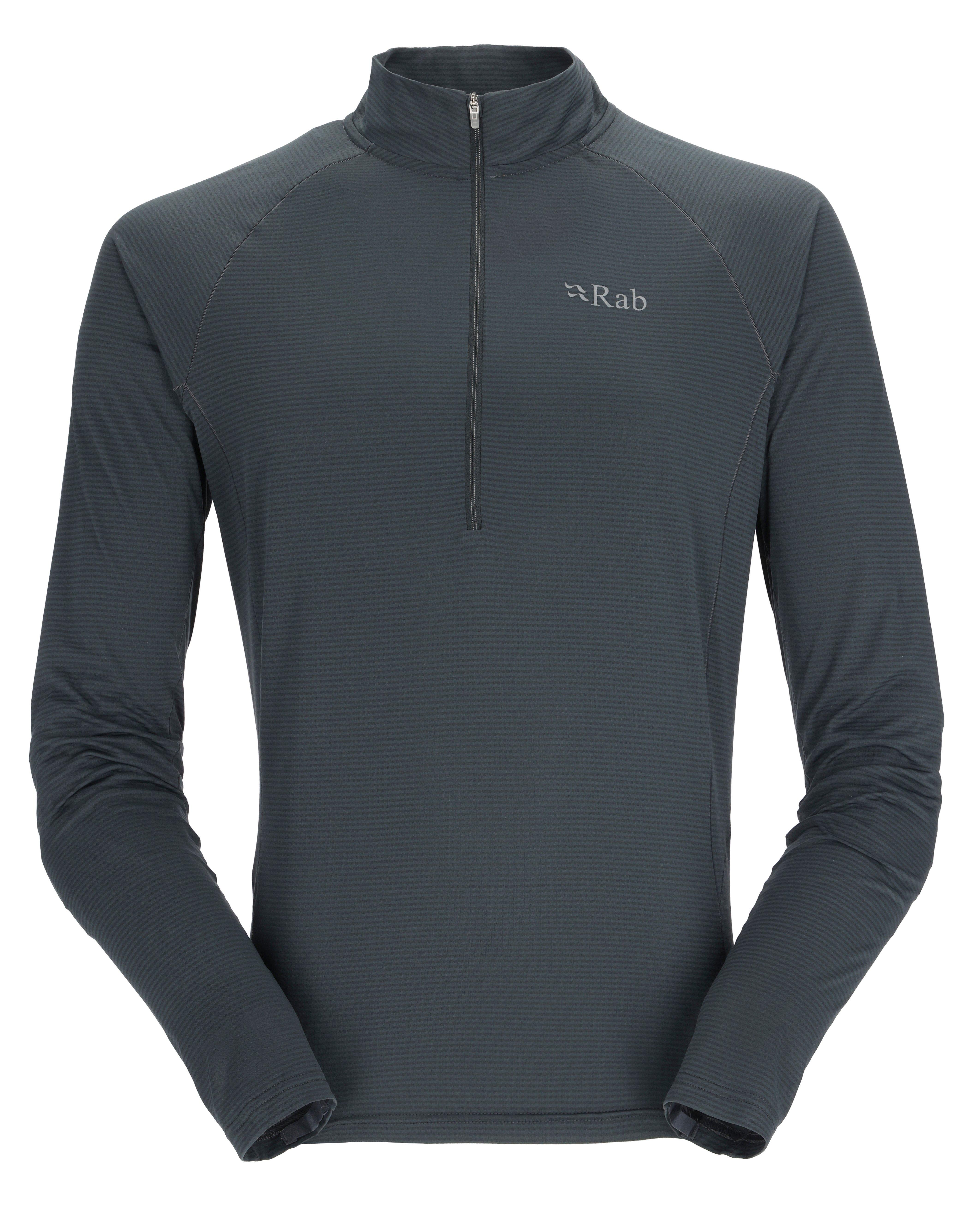 Rab Men's Blue Sonic Long Sleeve Zip - Beluga - M - T-Shirts Medium