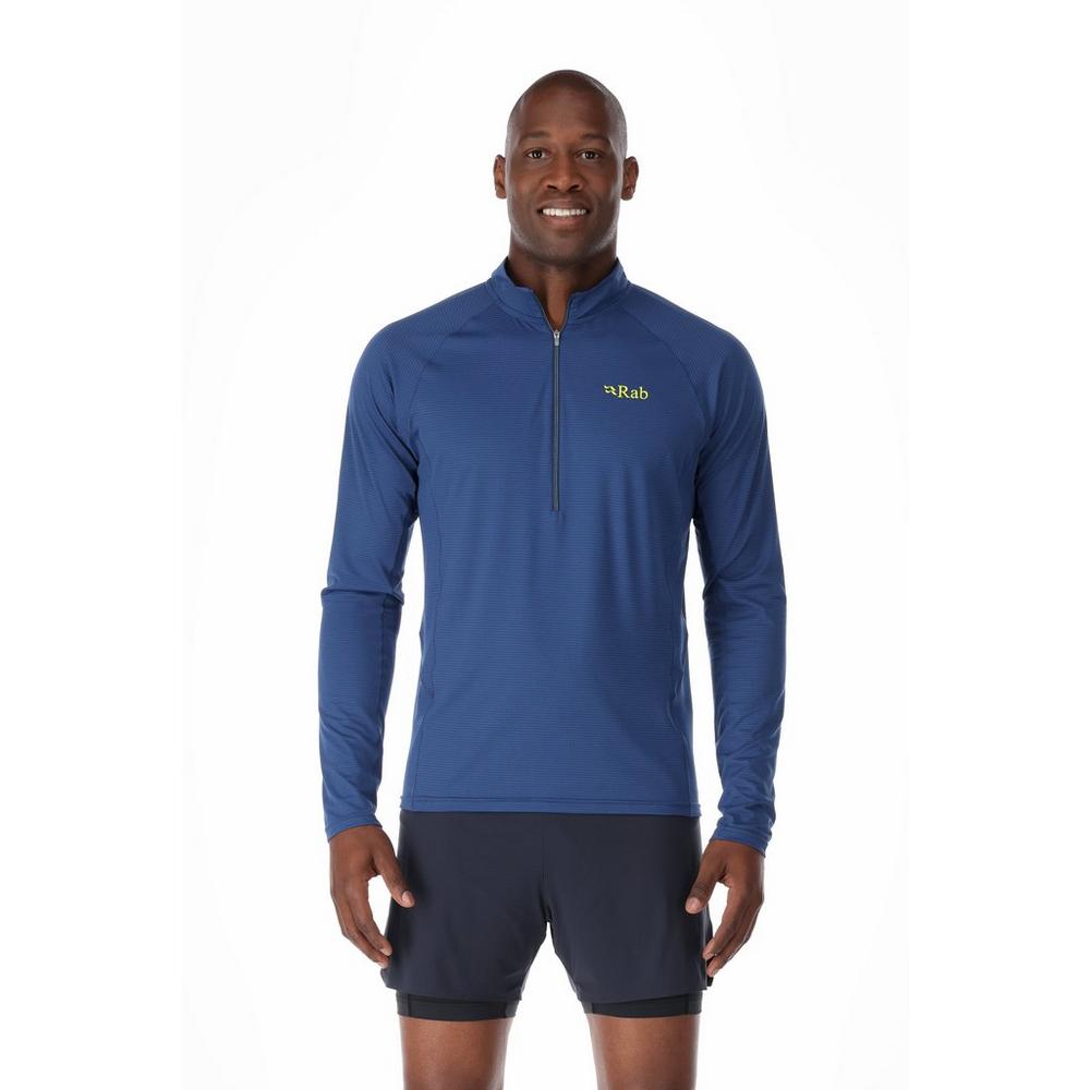 Rab Men's Sonic Long Sleeve Zip - Blue