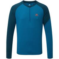  Men's Nava Long Sleeve Zip Tee - Mykonos Blue/Majolica Blue