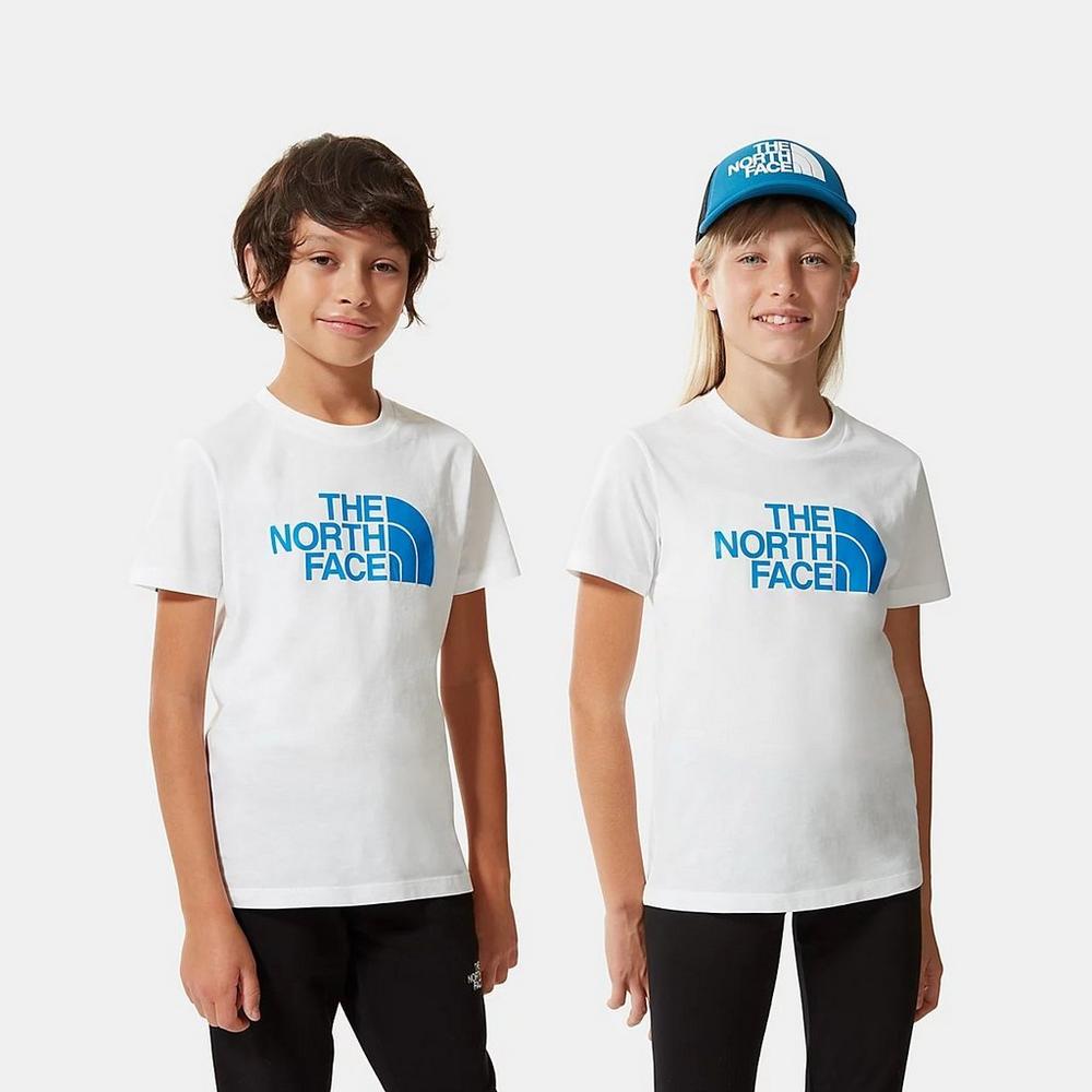The North Face Kids Short Sleeve Easy T-Shirt - TNF White/Banff Blue