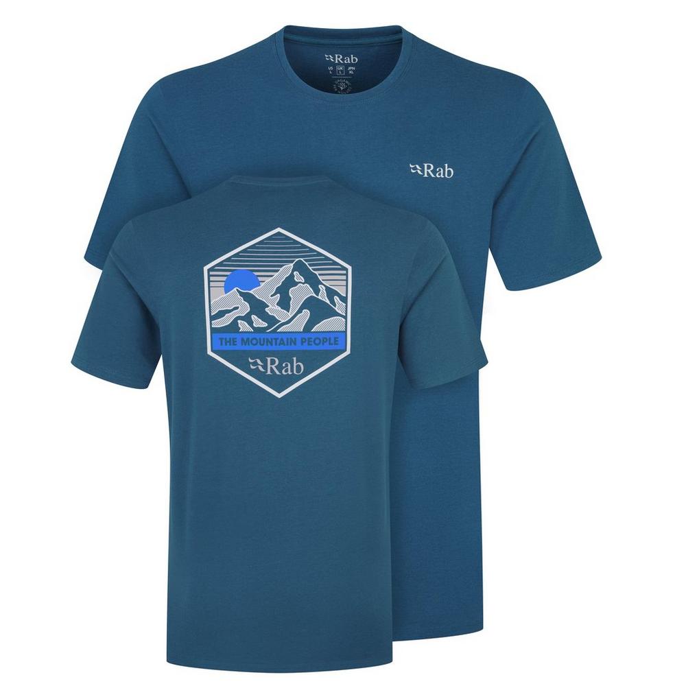 Rab Men's Stance Mountain Peak Short-Sleeve T-Shirt - Blue