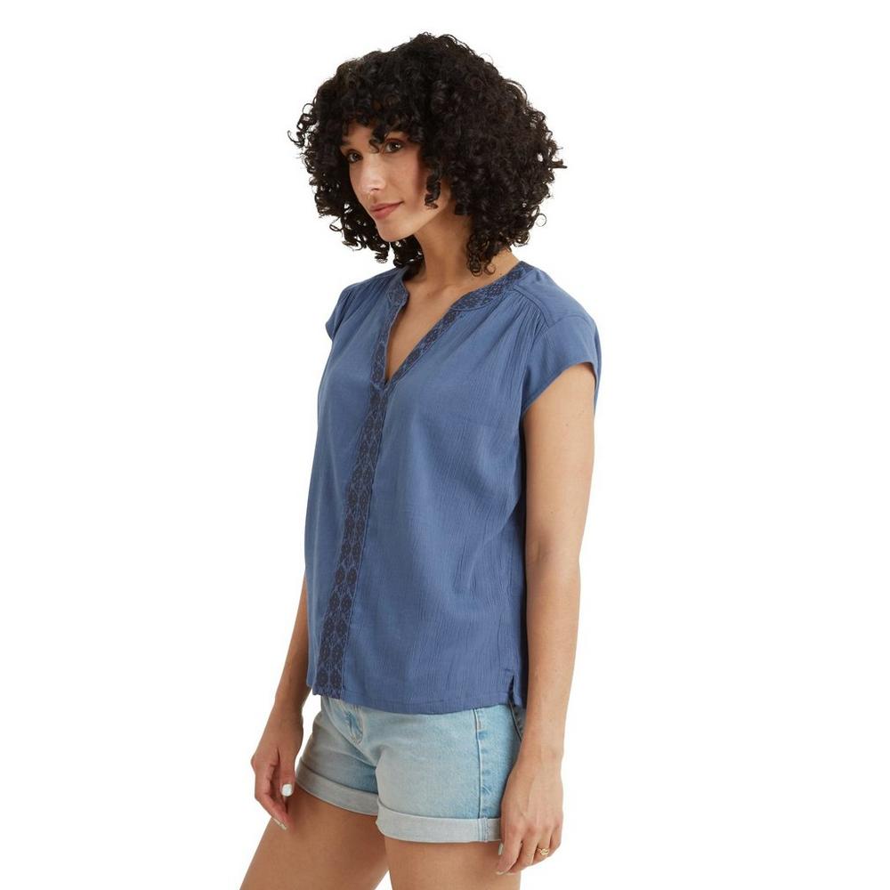 Sherpa Adventure Women's Hara Cap-Sleeve Top - Blue