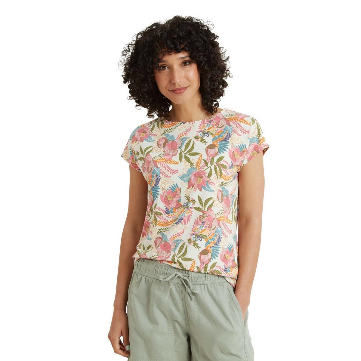Sherpa Adventure Women's Neha T-Shirt - Cream / Multi