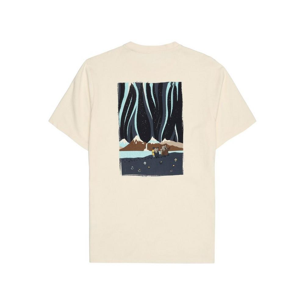 Knowledge Cotton Men's Nordic Lights T-Shirt - Cream