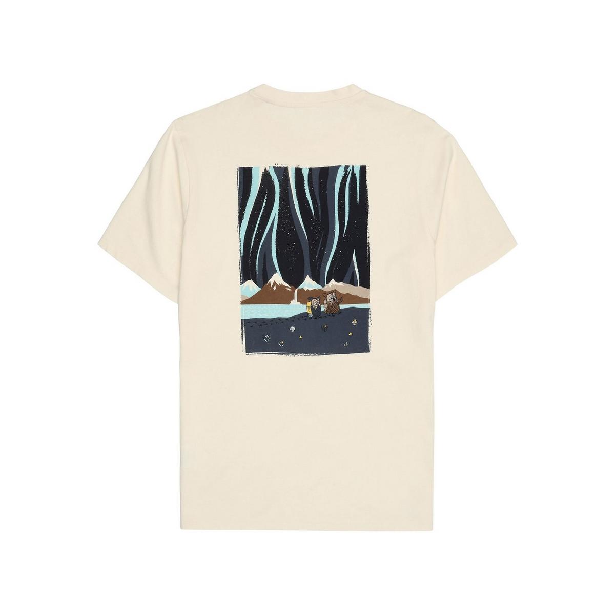 Knowledge Cotton Men's Nordic Lights T-Shirt - Cream
