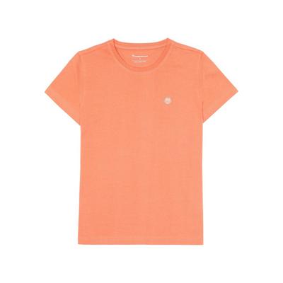 Knowledge Cotton Women's Basic Badge T-Shirt - Orange