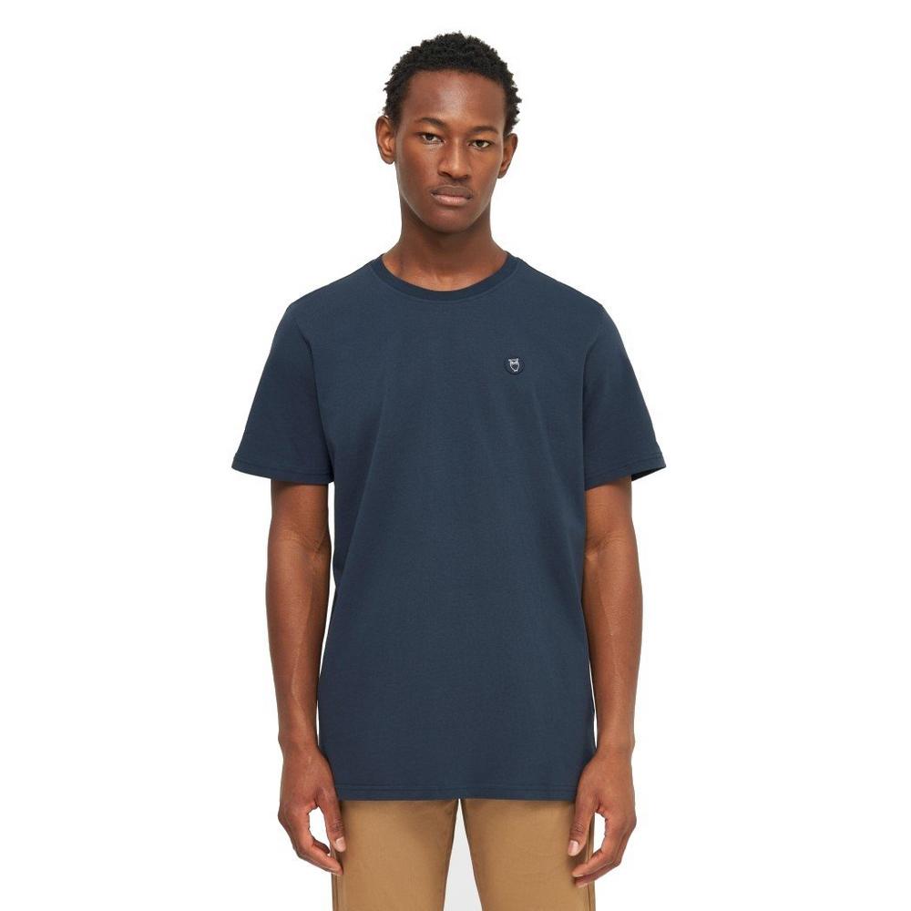 Knowledge Cotton Men's Loke Badge T-Shirt - Navy