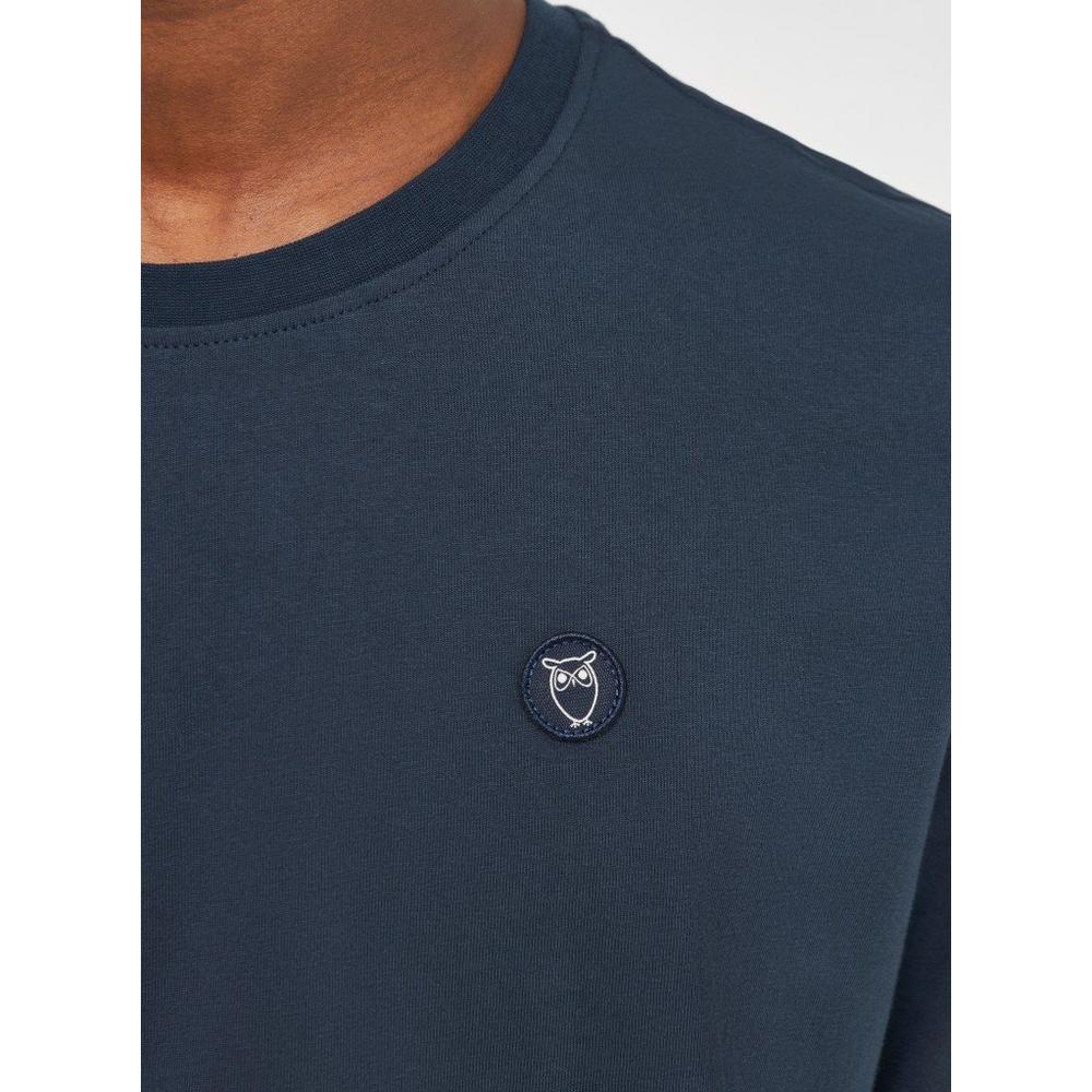 Knowledge Cotton Men's Loke Badge T-Shirt - Navy