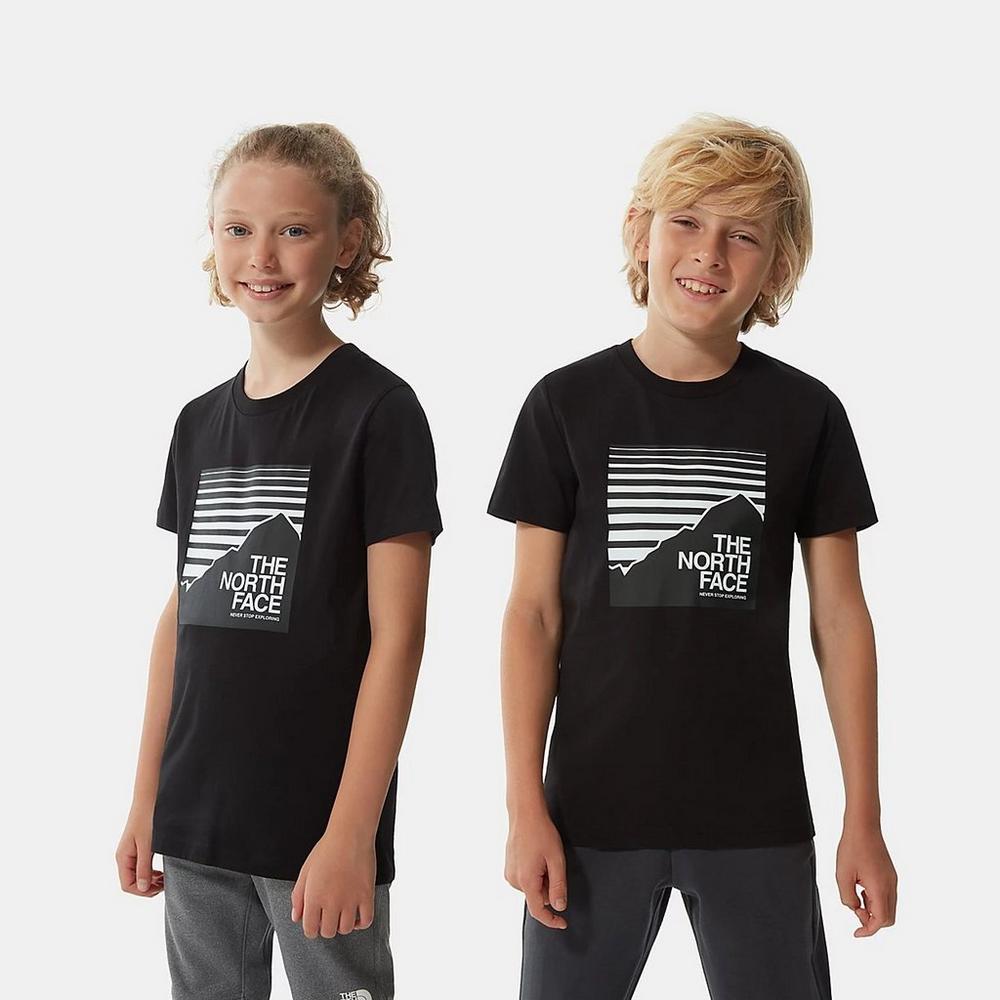 The North Face Kids Box T-Shirt - Black Stripe